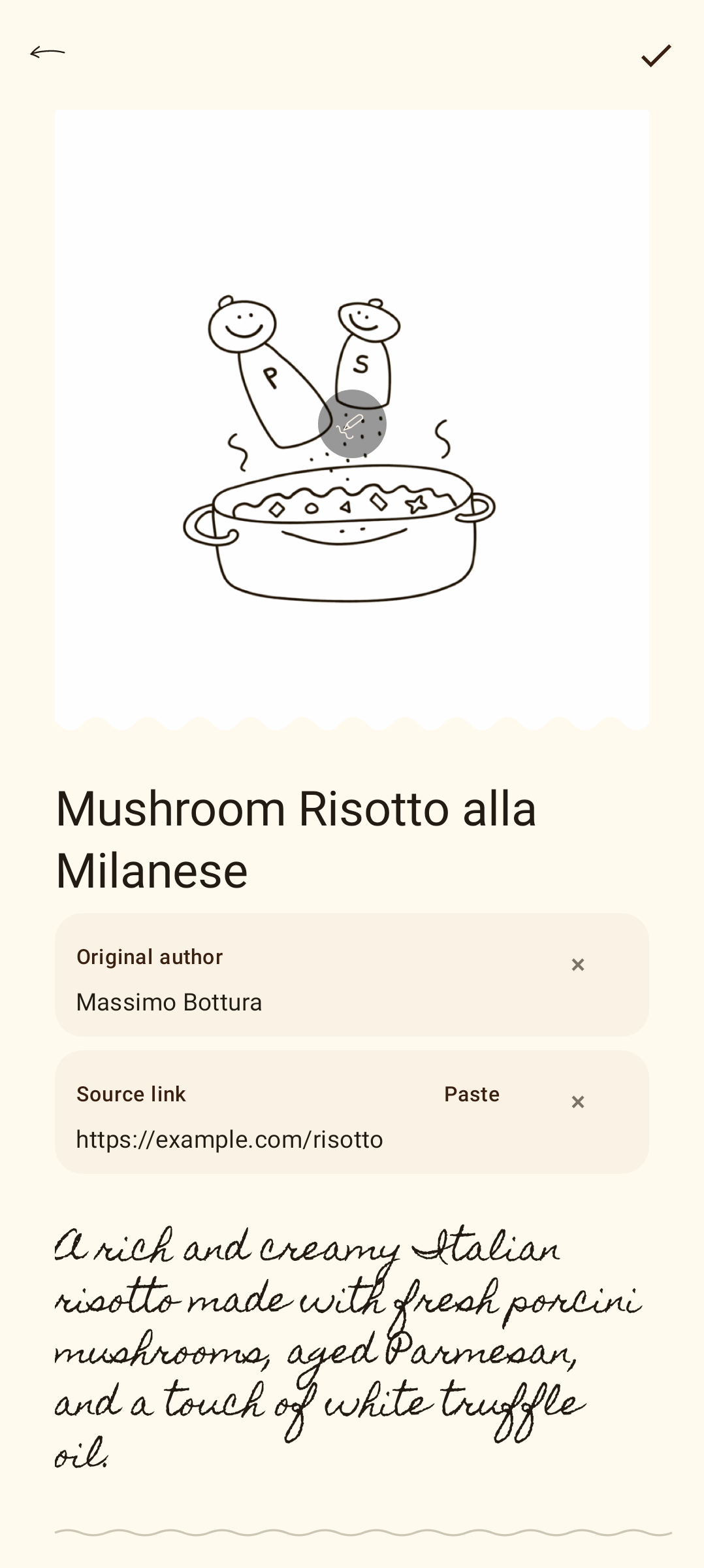 Miso app recipe editor